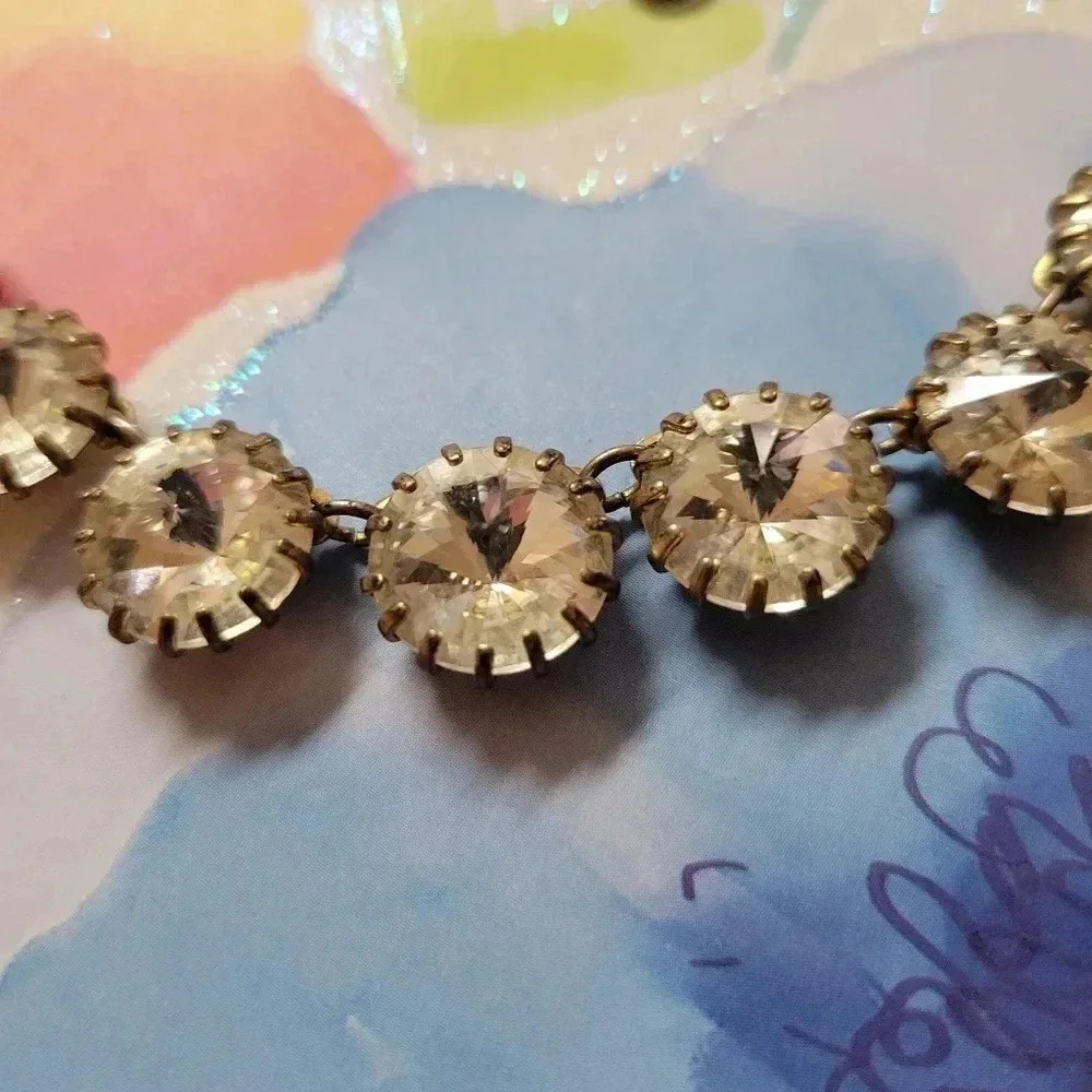 J. Crew Venus Flytrap Statement Necklace Gold Rhi… - image 2